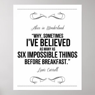 Poster "Seis coisas impossíveis" Alice no País das Maravi