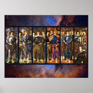 Poster SEIS DIAS DE CRIAÇÃO DE ANGELS por Edward Burne Jo