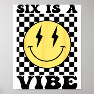 Poster Seis É Um Sorriso Retro Face 6 Anos Bday 6º
