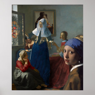Poster Seis mulheres se reunindo - pôster de Johannes Ver