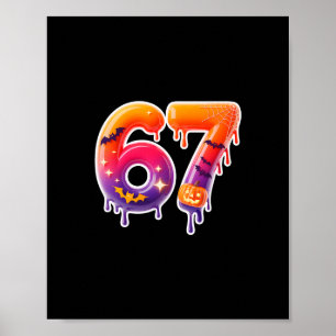 Poster Seis Sete 67 6 7 Design de Meme Divertido Sorvete