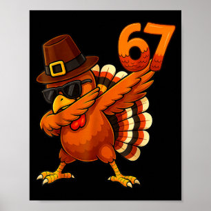 Poster Seis-sete-67-ação-de-graças-meme-divertido-grato-p