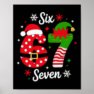 Poster Seis Sete 67 Meme 6 7 Papai Noel Natal Pijamas Cri