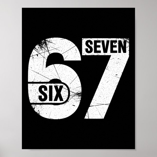 Poster Seis Sete 67 Meme Engraçado  (Frente)