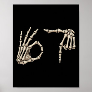 Poster Seis Sete 6 7 Meme 67 Mão de Esqueleto Fantasia de