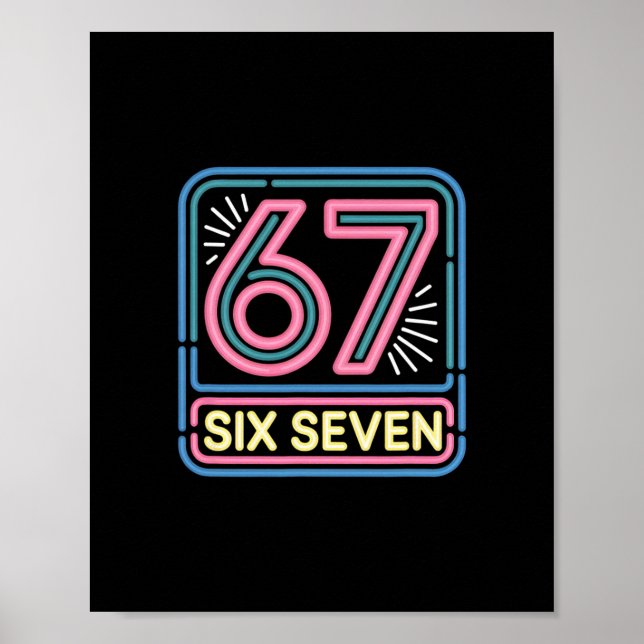 Poster Seis Sete 6 7 Meme Engraçado  (Frente)