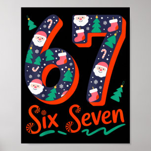 Poster Seis Sete 6 7 Meme Humor Papai Noel Elfo 67 Natal