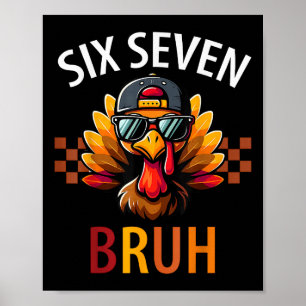 Poster Seis Sete 6 7 Meme Número 67 Peru Dia de Ação de G