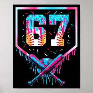 Poster Seis Sete Beisebol Sorvete Gotejamento Legal 67 Ge