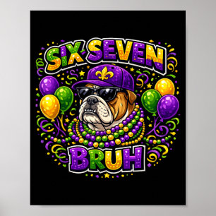Poster Seis Sete Bruh 67 Ilustração Bulldog