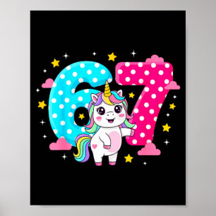 Poster Seis Sete Bruh Dabbing Unicórnio 6 7 Meme 7º Anive