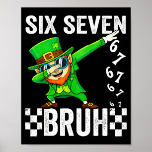 Poster Seis sete bruh leprechaun 67 meme dia de São Patrí