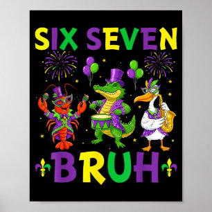 Poster Seis Sete Bruh Meme Jacaré Lagostim Pelicano Mar