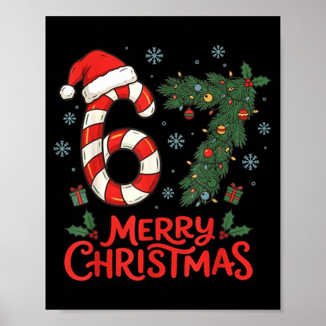 Poster Seis Sete Divertido 6 7 Meme Natal  (Frente)