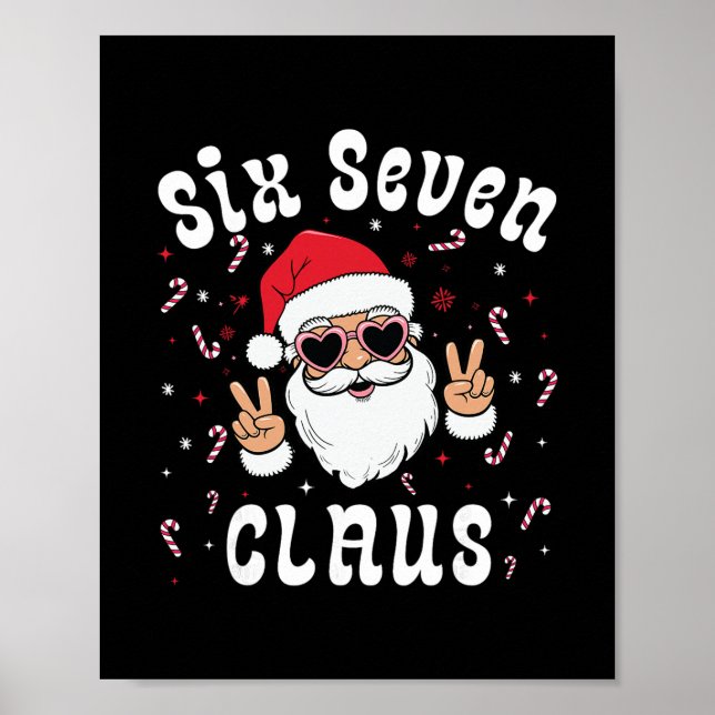 Poster Seis Sete Papai Noel Divertido 67 Meme de Natal Me (Frente)