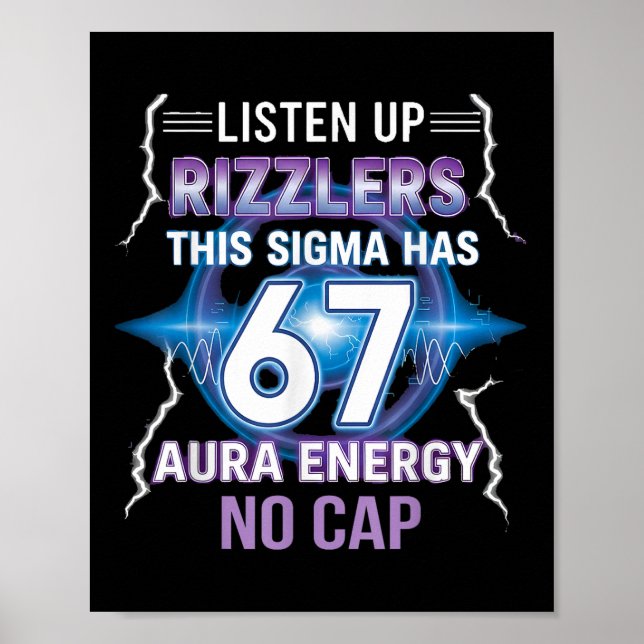 Poster Seis Sete Prestem Atenção Rizzlers Este Sigma Tem  (Frente)