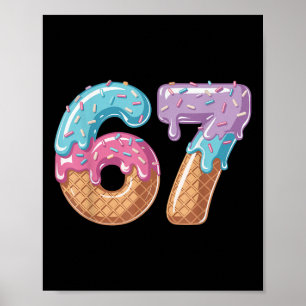 Poster Seis Sete Sorvete Gotejamento Divertido 67 Meme Nú