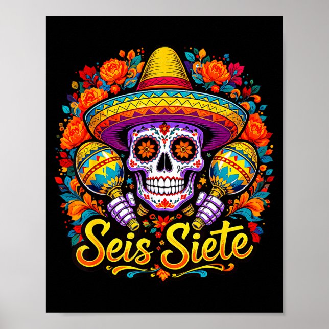 Poster Seis Siete Spanish Humor Clroom Teaching Laugh Esp (Frente)