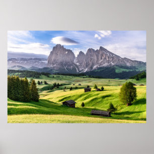 Poster Seiser Alm Dolomite Alps, Italy