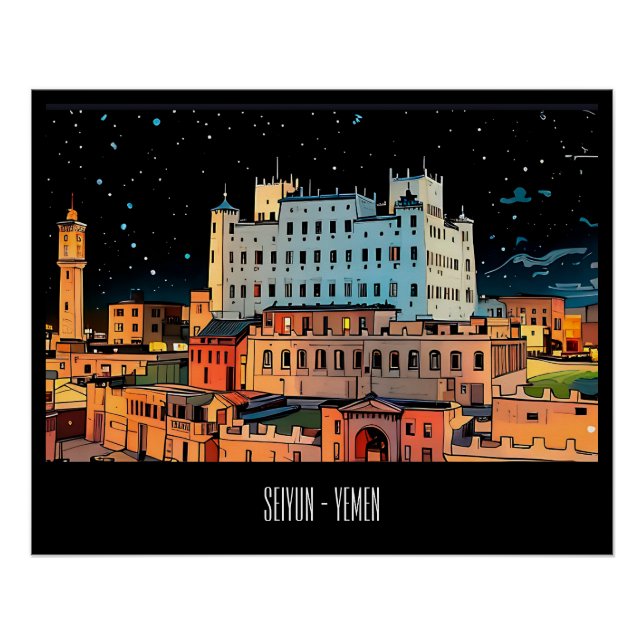 Póster Seiyun Cidade - Iêmen (Frente)