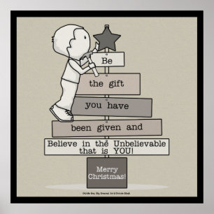 Poster Seja a Árvore de Natal do Presente (Tan)