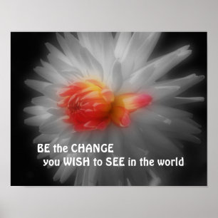 Poster Seja A Cota Inspiradora Flor De Alteração Dahlia