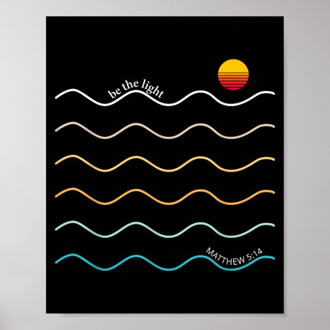 Poster Seja A Luz Boho Versículo Bíblico Cristão Adoração (Frente)