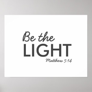 Poster Seja a Luz   Matthew 5:14 Bíblia Verse Christian