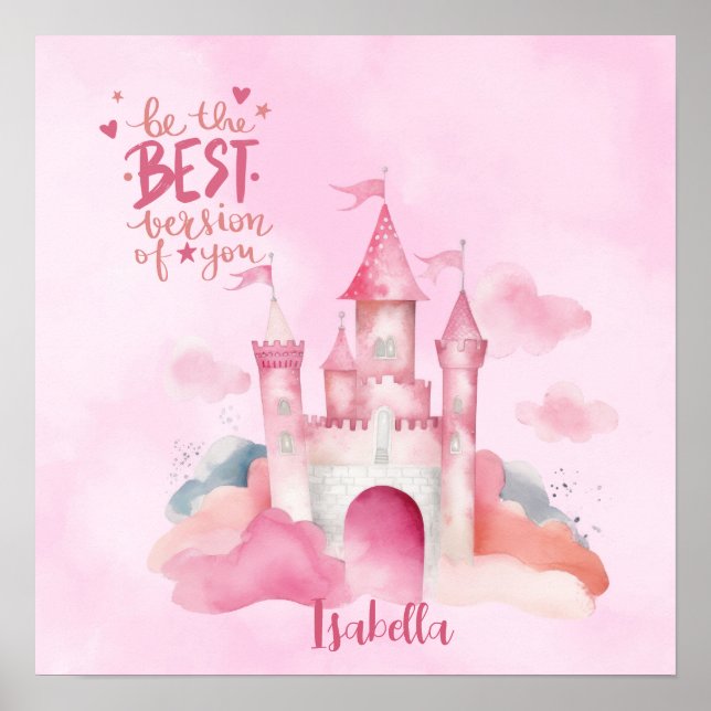 Poster "Seja a melhor versão de você" Palace Pink Cloud (Frente)