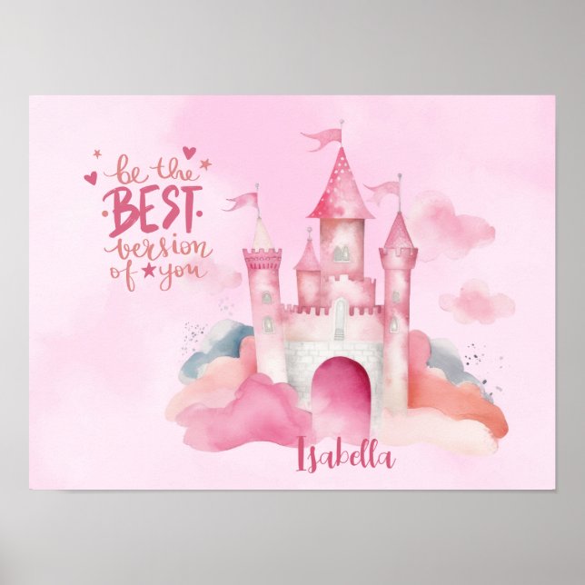 Poster "Seja a melhor versão de você" Palace Pink Cloud (Frente)