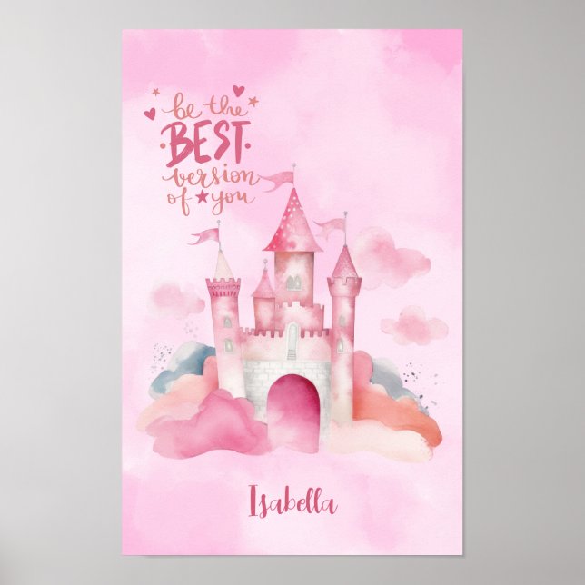 Poster "Seja a melhor versão de você" Palace Pink Cloud (Frente)