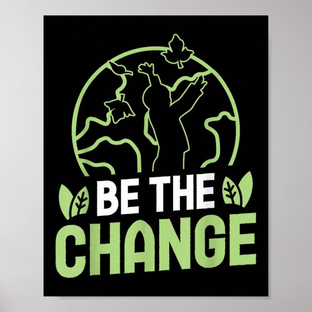 Poster Seja a Mudança Acessórios de Proteção Ambiental (Frente)