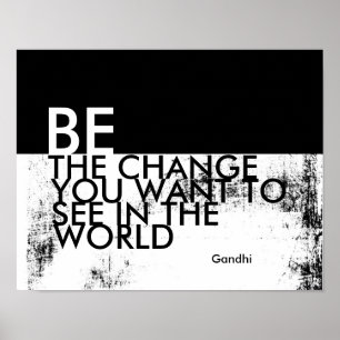 Poster seja a mudança entre as citações de Gandhi e o 