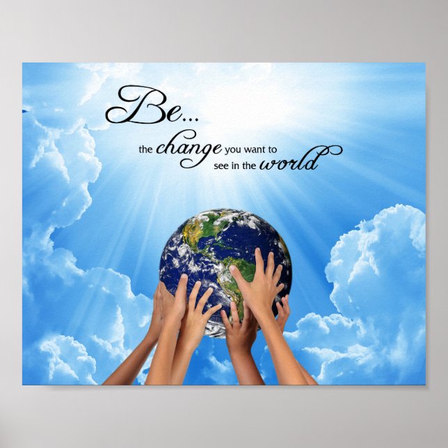 Póster Seja a mudança - Gandhi (Frente)