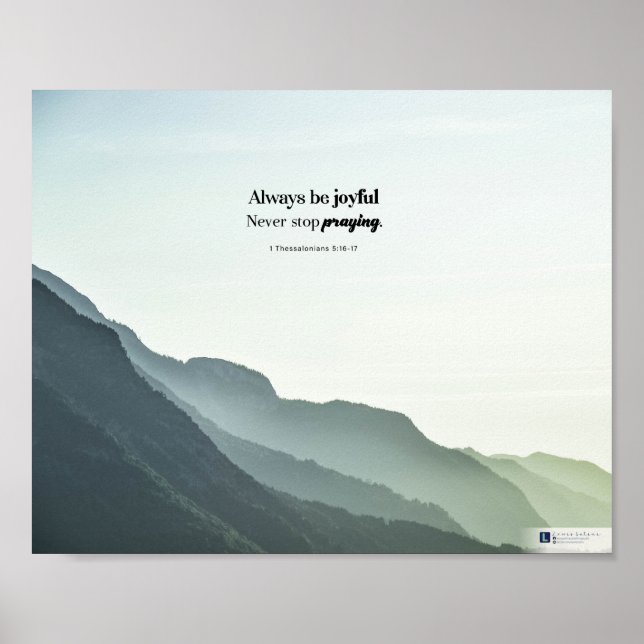 Poster Seja alegre (1 Salónica 5:16-17) (Frente)