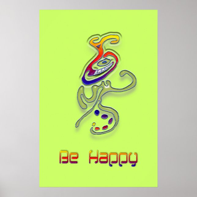 Poster Seja Alienígena feliz, Abstrato (Frente)