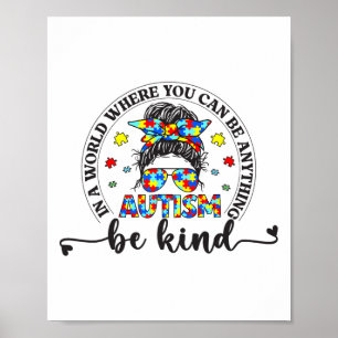 Poster Seja Bastante Mensageira Garotas Crianças Autismo 