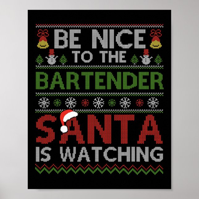 Poster Seja Bom Para Os Papais noeis De Bartender Ver O C (Frente)