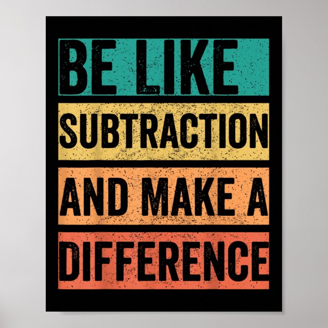 Poster Seja Como a Subtração E Faça a Diferença  (Frente)