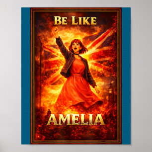 Poster Seja como amelia vintage union jack britânico Rein