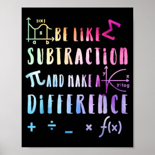 Poster Seja Como Citação de Matemática de Subtração para