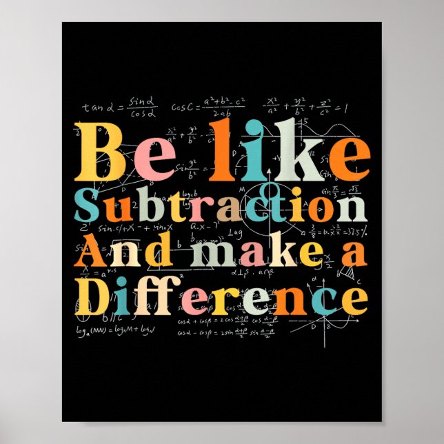 Poster Seja Como Citação de Matemática de Subtração para  (Frente)