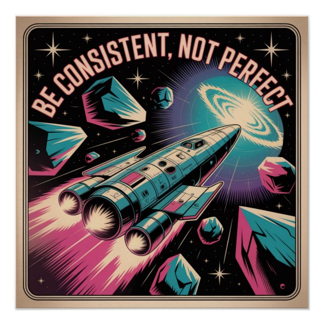 Póster Seja Consistente, Não Perfeito (Frente)