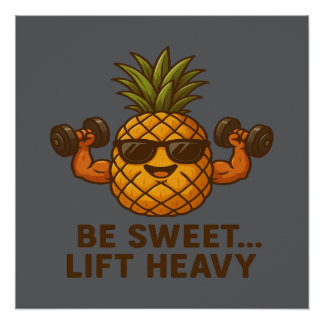 Póster Seja Doce Levante Peso Pesado Academia Fitness Eng