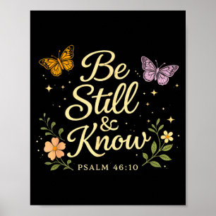 Poster Seja e conheça o versículo bíblico cristão do salm