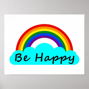 Poster Seja Feliz - Arco-íris LGBT