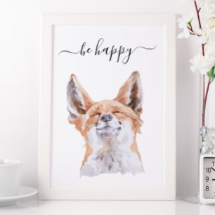 Poster Seja Feliz Fox Nursery