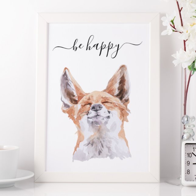 Poster Seja Feliz Fox Nursery (Criador carregado)