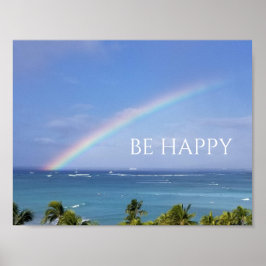 Poster Seja feliz Rainbow
