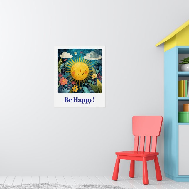 Poster Seja Feliz! Sol Sorridente no Jardim. (Berçário 1)